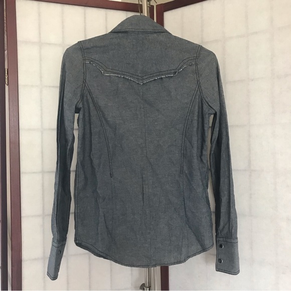 WILLIAM RAST Gray Snap Button Shirt, Size XS - Picture 7 of 14